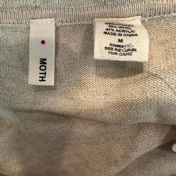 Moth Anthropologie Peplum Short Sleeve Fanning‎ Flame Sweater Size Medium - Picture 14 of 15